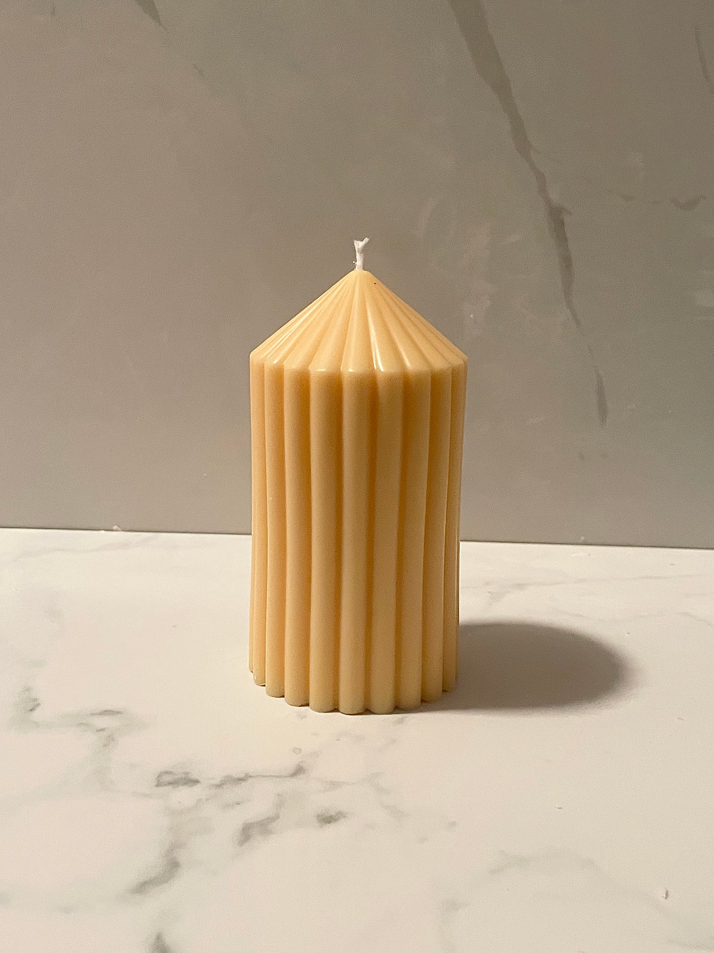 Ribbed Pillar Candle